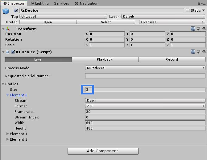 RsDevice three profiles