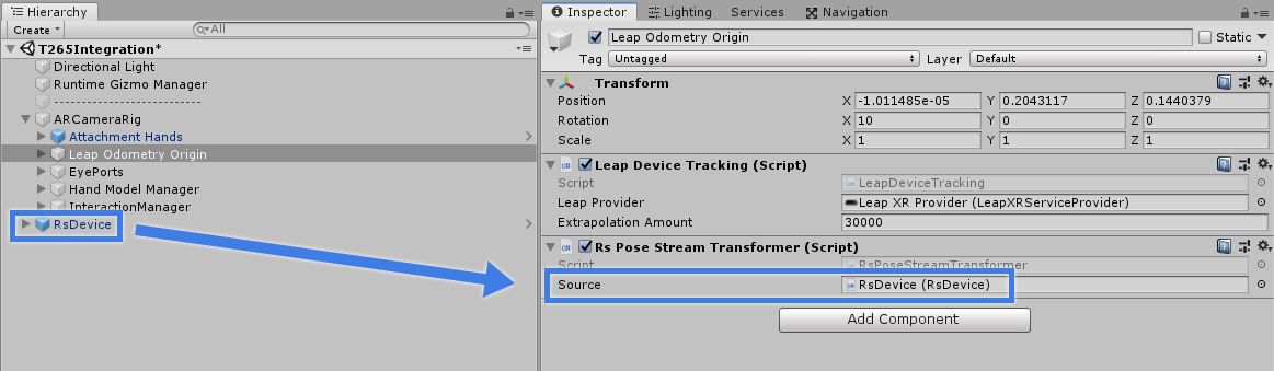 RsDevice to source variable